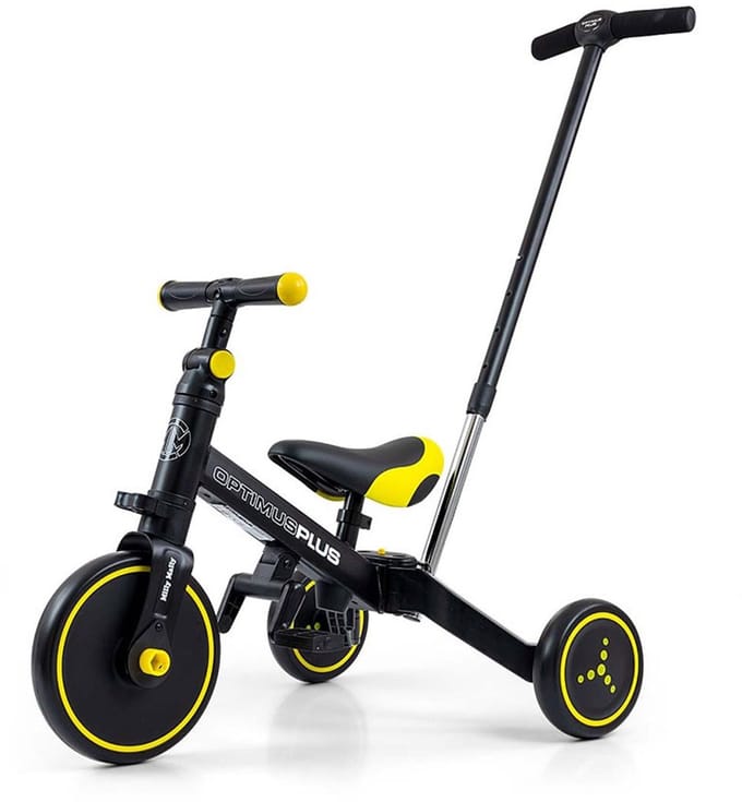Milly Mally Optimus Plus 4in1 driewieler zwart - Kinderdriewieler