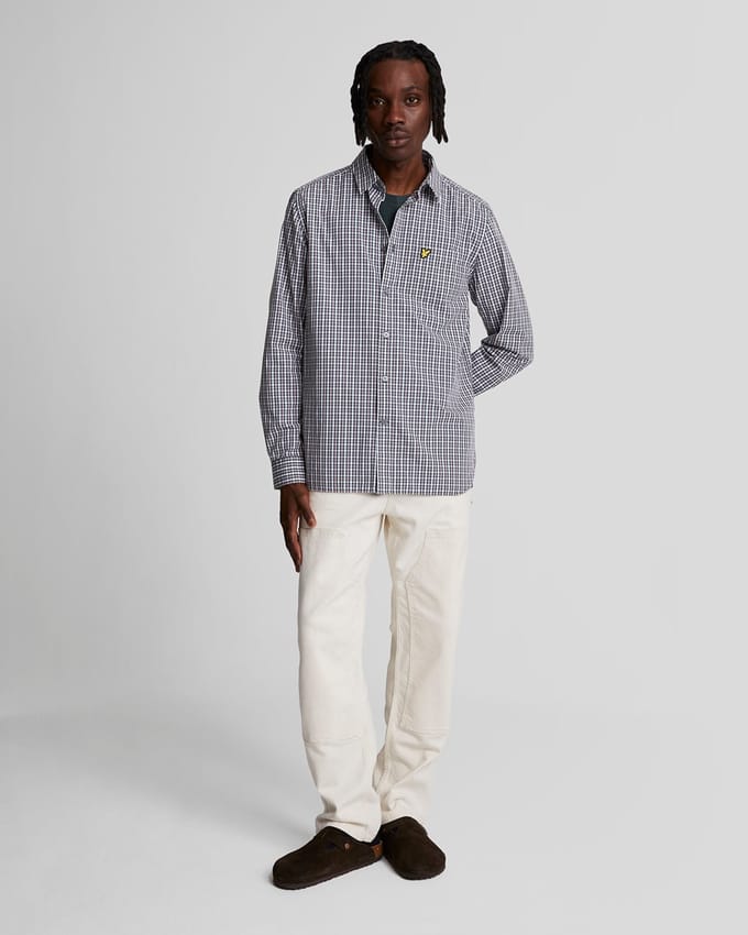 Men's Lyle And Scott Checked Gingham Shirt in Blue