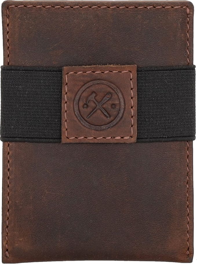 Hide & Stitches Japura Creditcard etui - Donkerbruin - 100% Leer