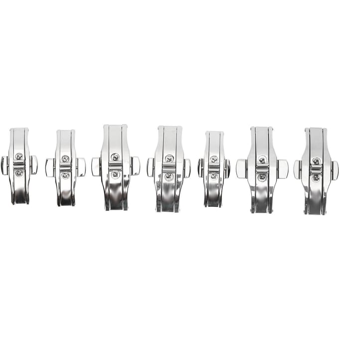 7 stuks Legering Drukknop Vlindersluiting Vlinder Horlogesluiting Horloge Vouwsluiting white
