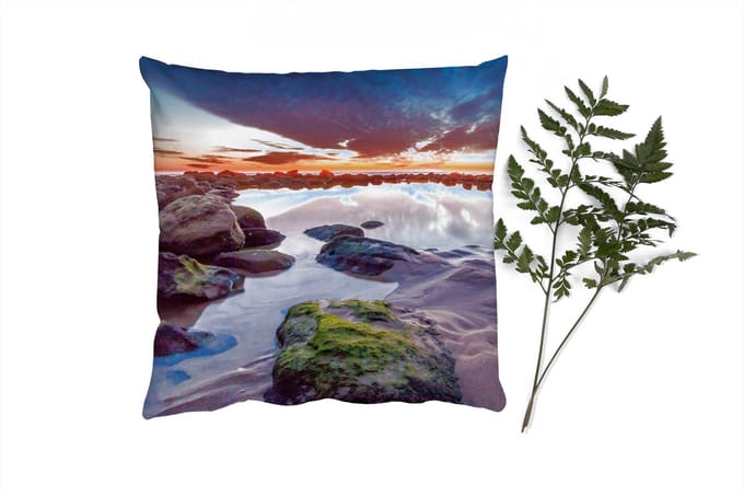 Sierkussens - Kussentjes Woonkamer - 45x45 cm - Rotsen - Water - Natuur