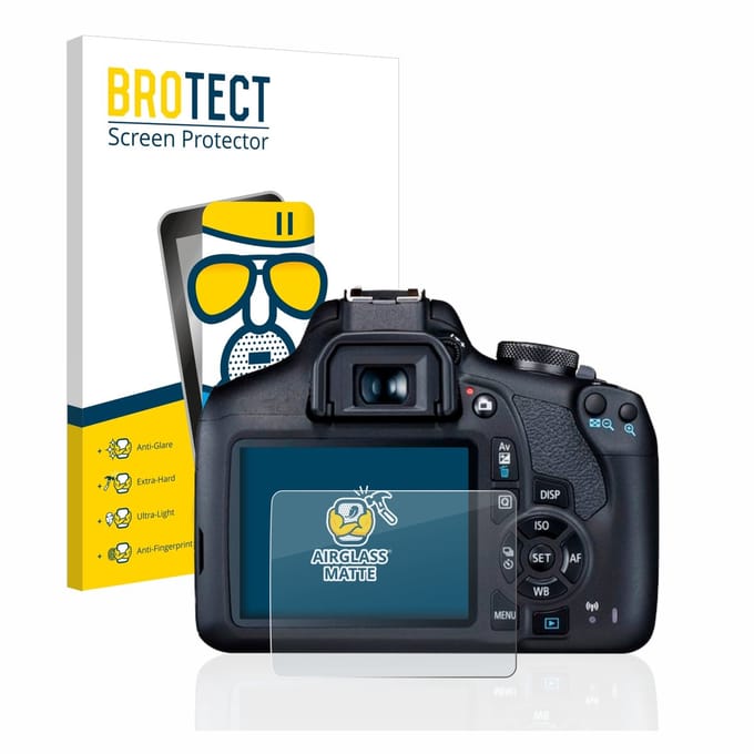 BROTECT - Screenprotector voor Canon EOS 2000D - Folie Beschermfolie Beschermglas matte