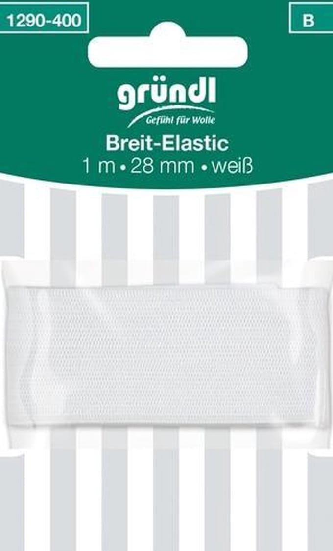 1290-400 Breed elastiek 1m x 28mm wit