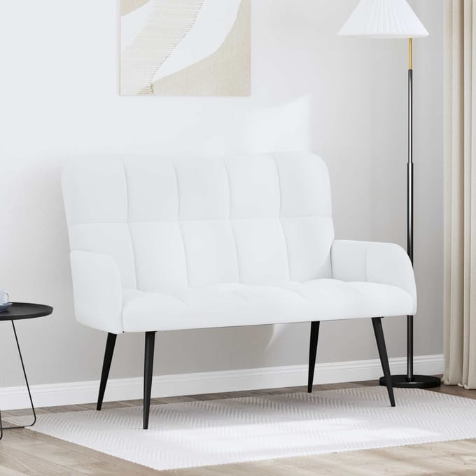 vidaXL - 2-Zits - Sofa - Wit - 115 - x - 61 - x - 87 - cm - Stof