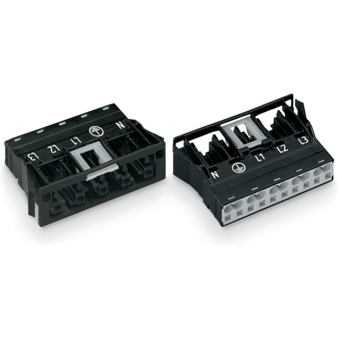 Wago Winsta Midi 770 5-Pool Snap-In Socket Zwart - 770-705 [2 Stuks]