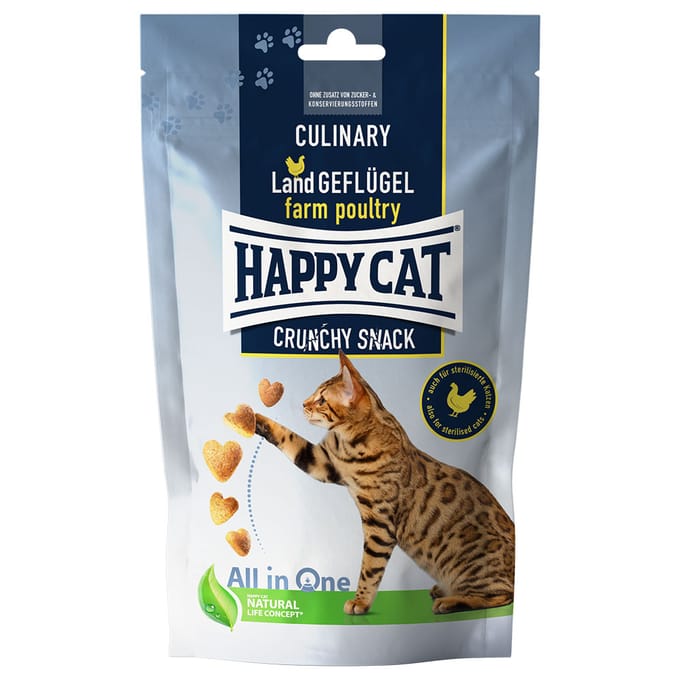 70g Happy Cat Culinary Crunchy Snack Land Gevogetle Kattensnack