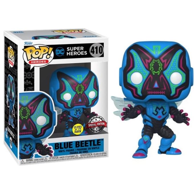 Funko Pop #410 DC Comics - Blue Beetle Dia de los Muertos Glow in the Dark
