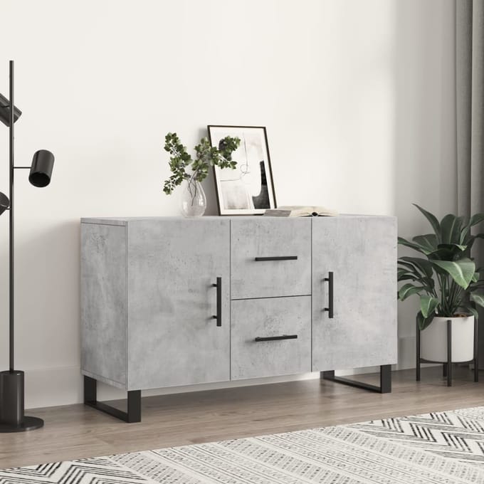 vidaXL - Dressoir - 100x36x60 - cm - bewerkt - hout - betongrijs