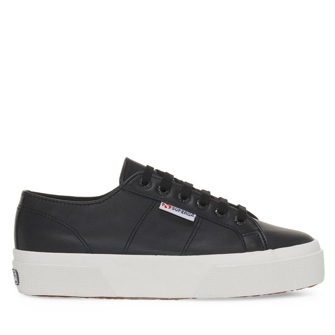 Superga Dames/Dames 2740 Nappa Leren Platform Trainers (Zwart/Avorio)