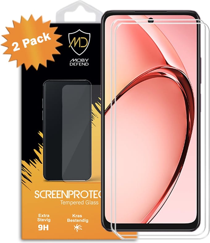 2-Pack MobyDefend Screenprotectors - Geschikt voor Oppo A60 5G - Case-Friendly Screensavers - Gehard Glas