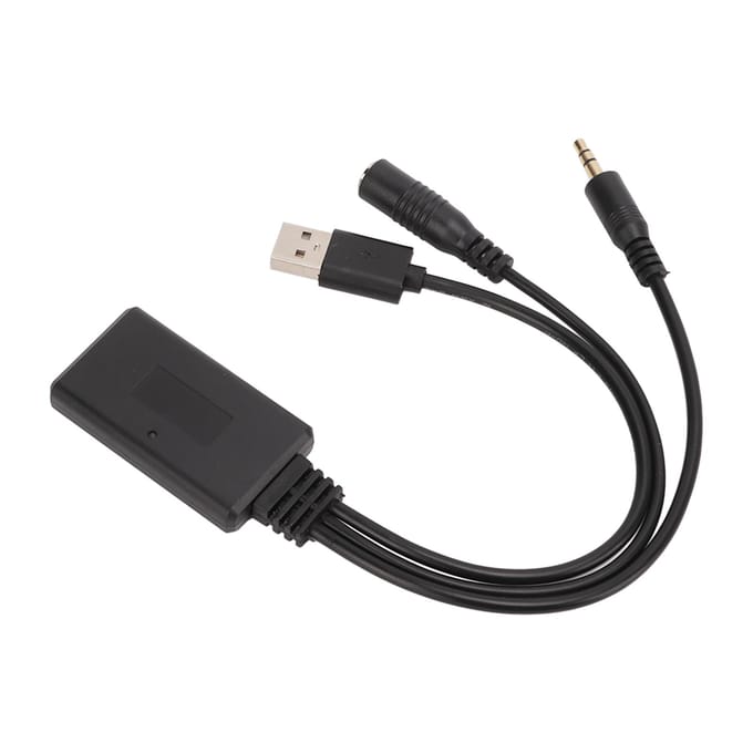 Adaptateur USB Bluetooth 5.0 Professionnel pour Voiture avec Câble Aux et Microphone Remplacement pour Hyundai black