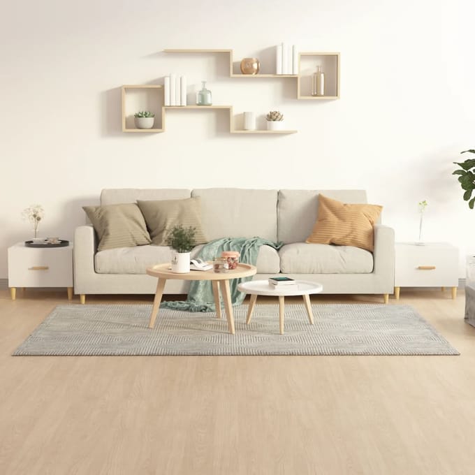 vidaXL - Salontafels - 2 - st - 50x50x40 - cm - bewerkt - hout - hoogglans - wit