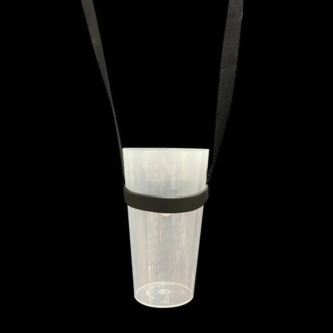 Bekerhouder zwart aan keycord (2 stuks) incl. beker