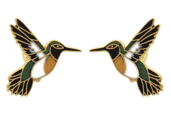 Behave - Oorbellen dames - Kolibrie stekers - Groen accent - Natuurstijl
