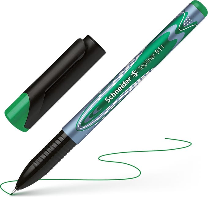 Schneider fineliner - Topliner 911 - navulbaar - schrijfbreedte 0,4mm - groen - S-9114