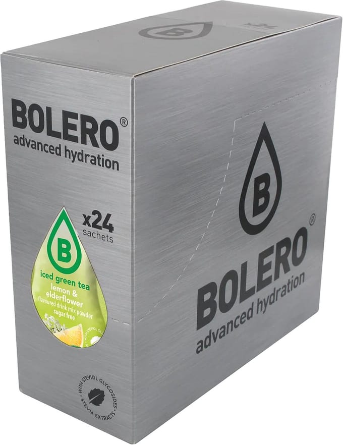 Bolero Iced Green Tea (24x8g) Lemon & Elderflower - Intra- & Post-Workout - Intra-Workout