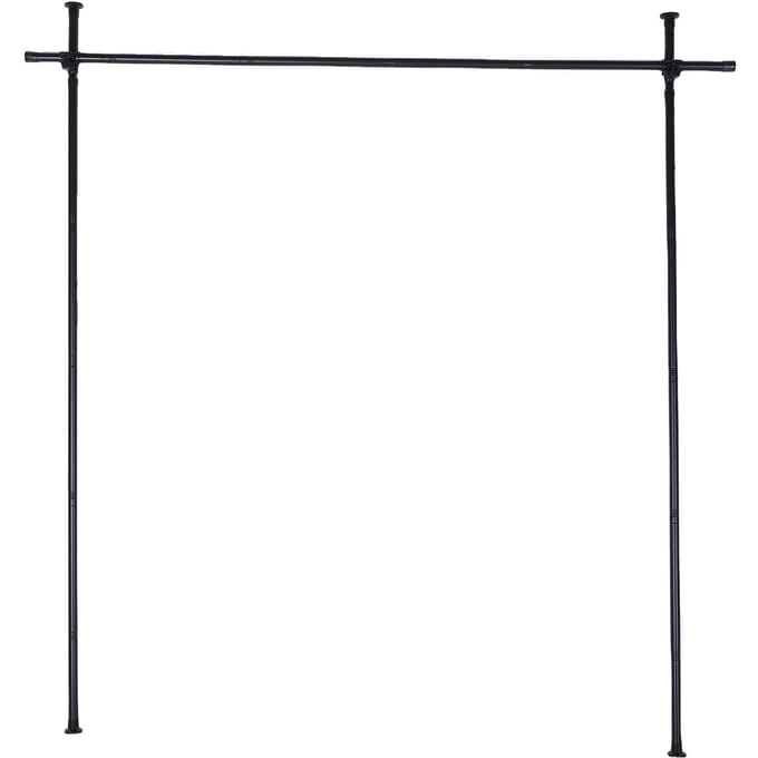 Tringle pour rideau séparateur de pièce Tige de tension verticale en acier au carbone pour séparation de pièce Séparateur d'espace de cloison réglable black