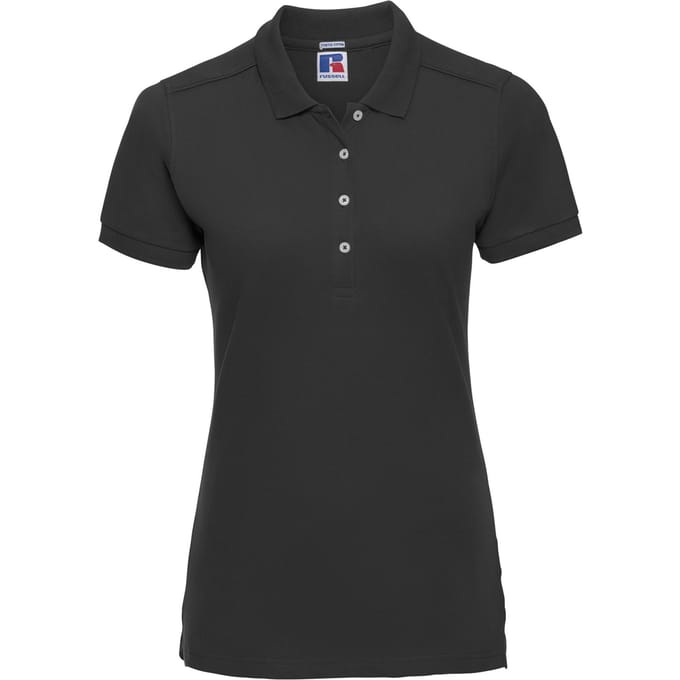 Russell Dames/dames Stretch Short Sleeve Polo Shirt (Zwart)