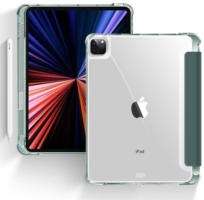 Clear Back Folio Case geschikt voor iPad Pro 11 inch M5 (2025) - donkergroen