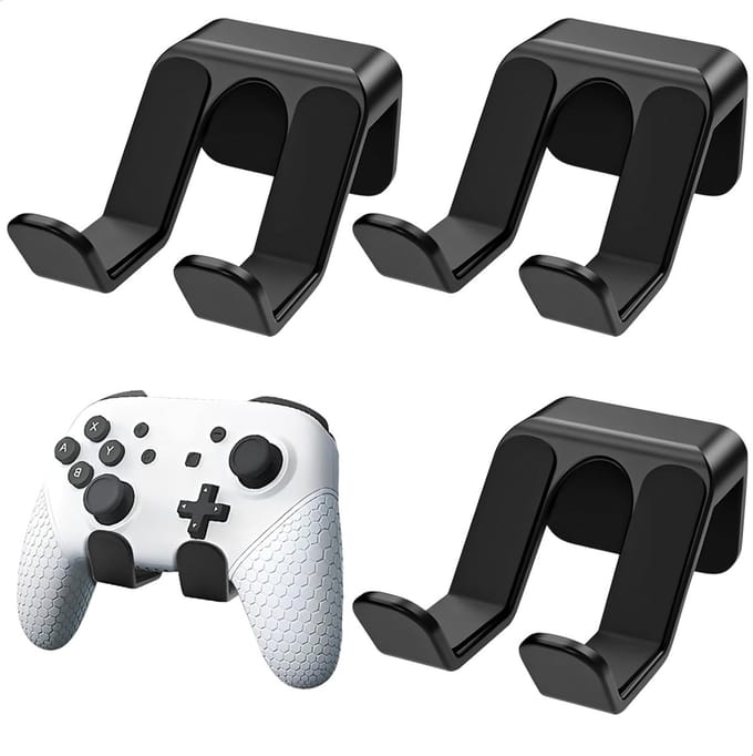 3 stuks Controller Wall Mount, Game Controller Holder, Self Adhesive Controller Holder Wall geschikt voor PS4/PS5/Xbox/Switch, Gaming Accessories for Gamepad and Headphones
