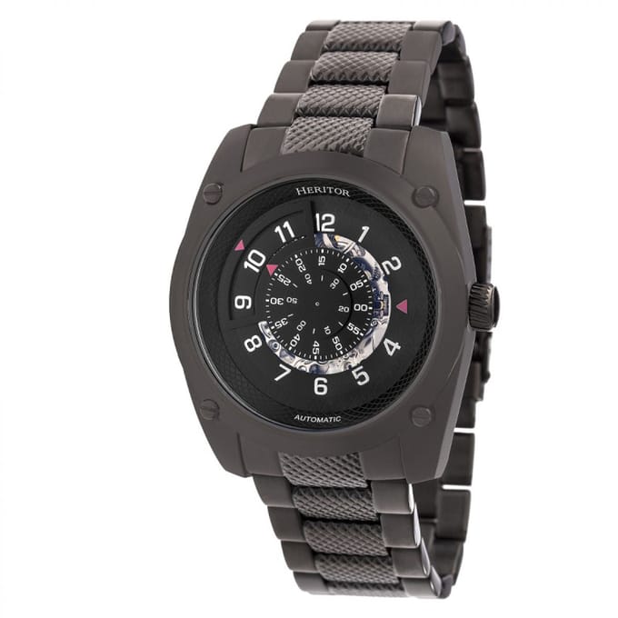 Heritor Automatic Daniels Semi-Skeleton Armbandhorloge - Zwart