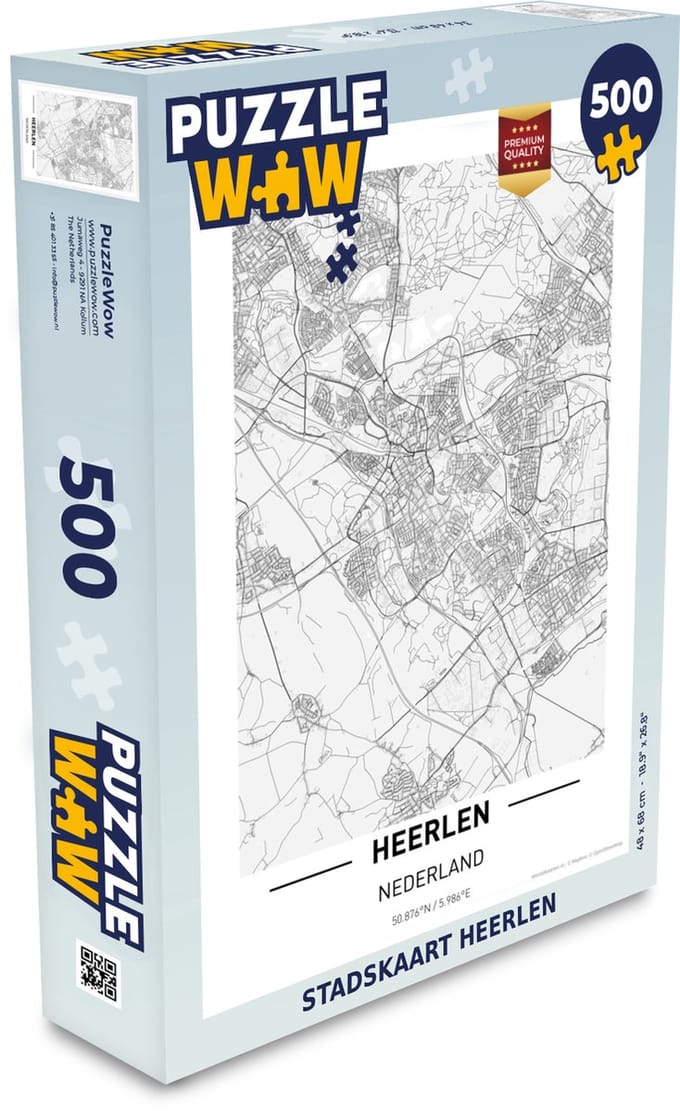 Puzzel Stadskaart Heerlen - Legpuzzel - Puzzel 500 stukjes - Plattegrond