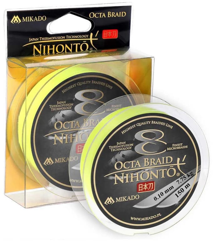 Mikado Nihonto Octa Gevlochten Vislijn 150 M Geel 0.300 mm