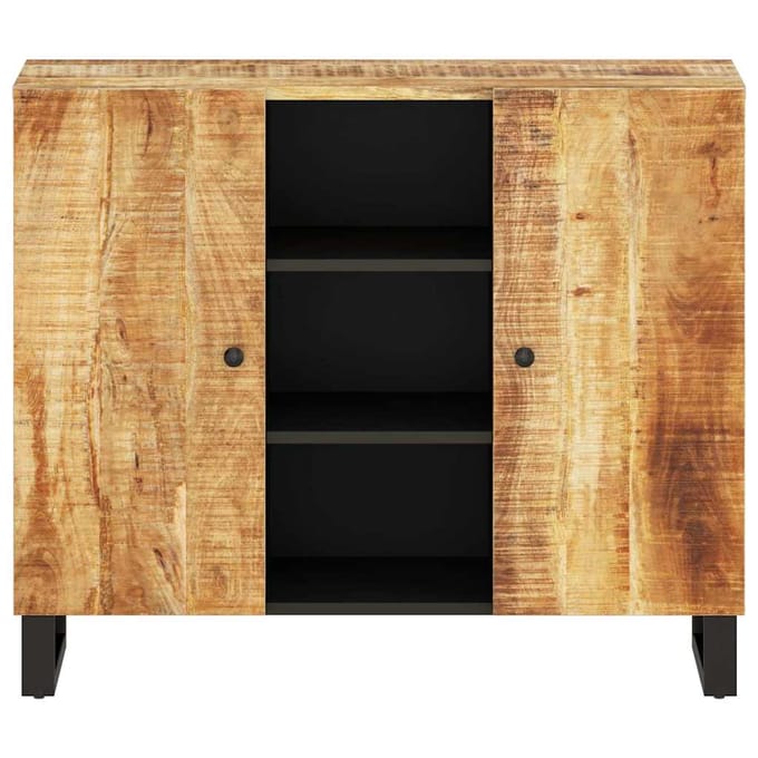 vidaXL - Dressoir - met - 2 - deuren - 90x33x75 - cm - massief - mangohout