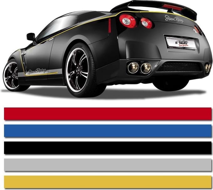 AutoStyle Universele zelfklevende striping AutoStripe Cool200 - Rood - 6,5mm x 975cm