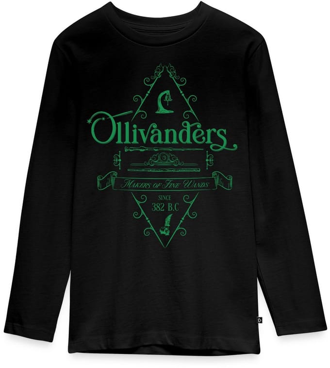 Harry Potter Olivanders Winkel Groen Logo Premium T-Shirt Tiener Lang