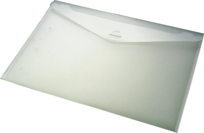 Cadeau envelop, BUDGET plastic semi-transparant, A4 formaat, 34x24 cm WIT (100 stuks)