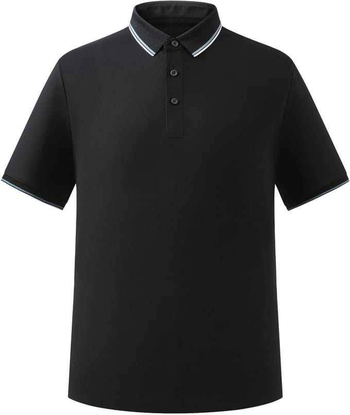 ALLTHEMEN Heren Drie Knoopsluiting Casual Polo - Elegant Retro - S