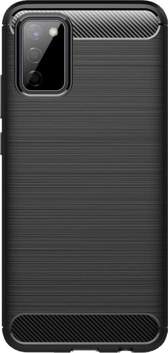 Shop4 - Samsung Galaxy A02s/ A03s Hoesje - Zachte Back Case Brushed Carbon Zwart