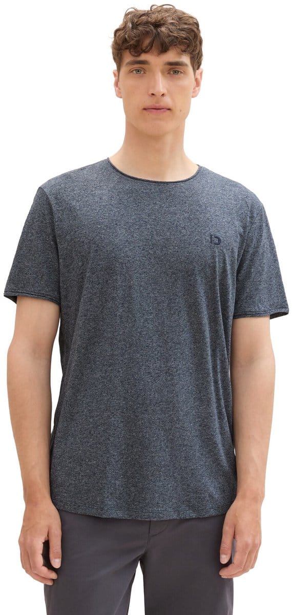 Tom Tailor Denim - T-shirt met gemêleerde look - Maat M - sky captain blue