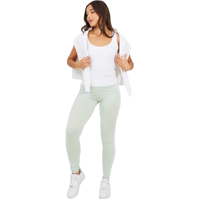 Brave Soul Dames/Dames Legging Zijgestreept (Mint/Wit)