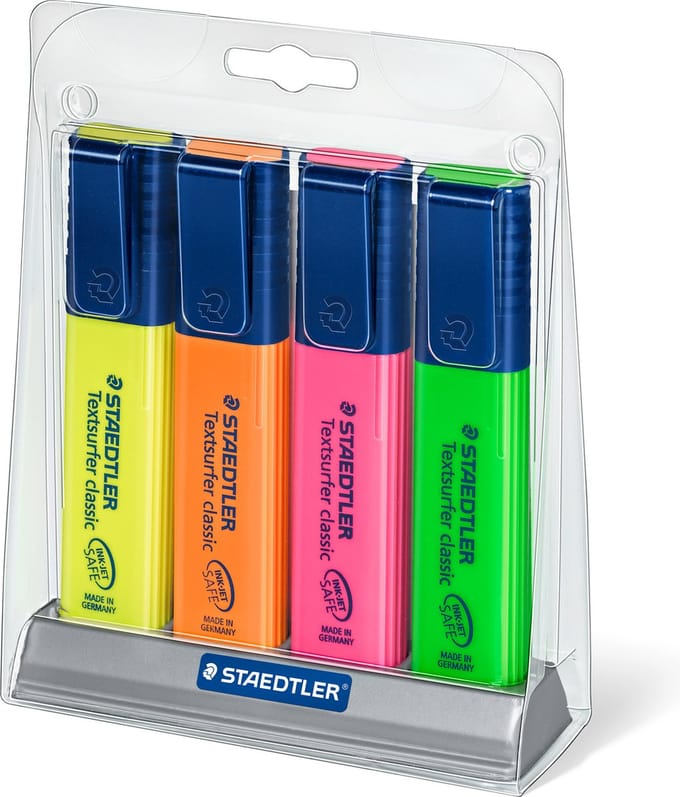 STAEDTLER Textsurfer classic tekstmarker - bureaustaander 4 st