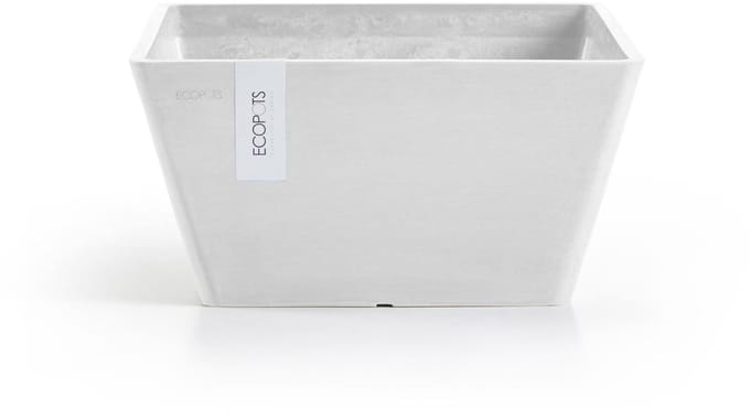 Ecopots Berlin 30 - Pure White - 31,2 x H15,7 cm - Vierkante witte bloempot / plantenbak