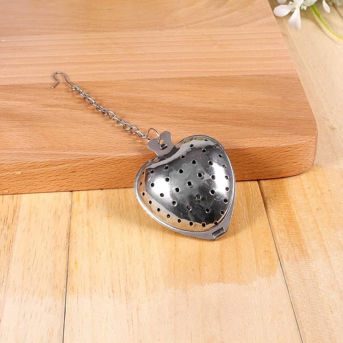 Roestvrij Staal Losse Thee Infuser Blad Zeef Filter Diffuser Kruiden Specerijen Liefde Hart Ketting white