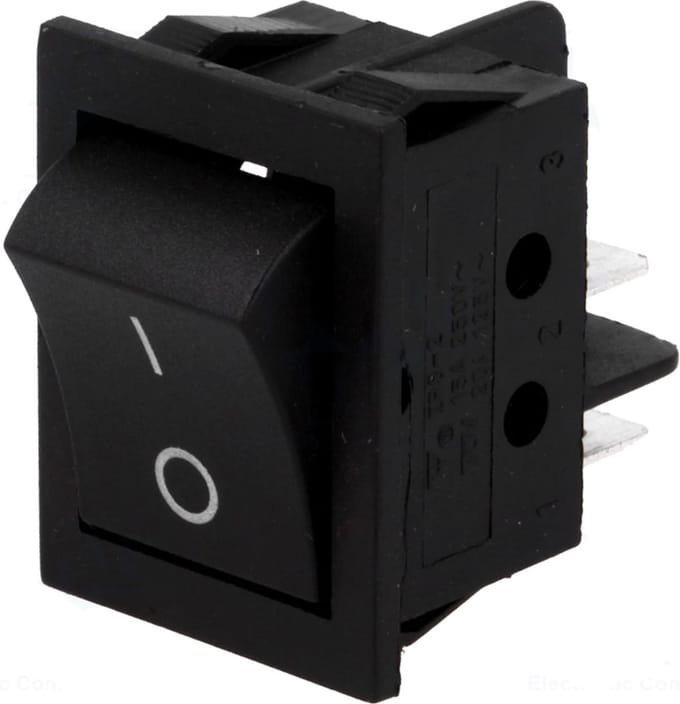 Schakelaar - DPST - ON/OFF - 250V - 15A - Zwart
