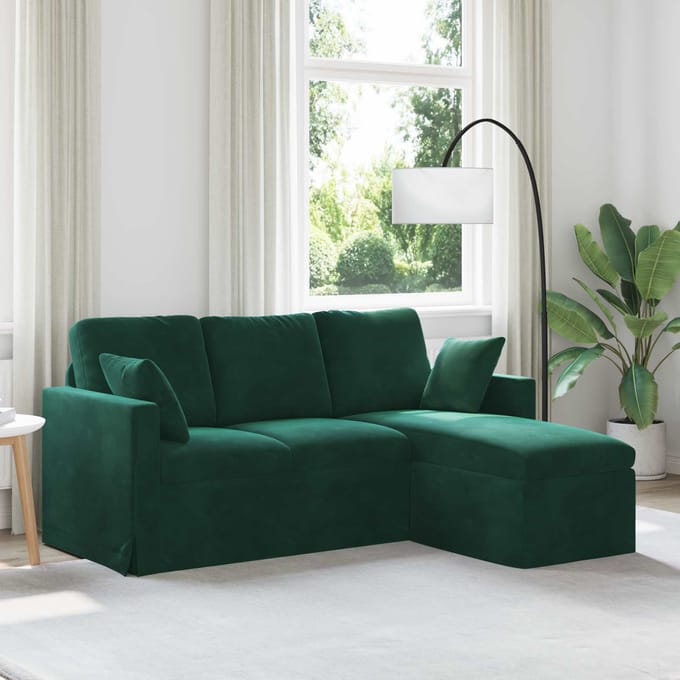 vidaXL - Bank - Donkergroen - 178 - x - 134 - x - 80 - cm - Fluweel