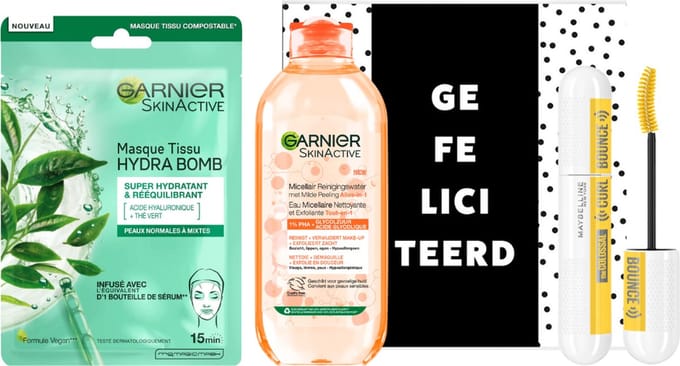Garnier Cadeauset Gefeliciteerd Skin Care & Maybelline