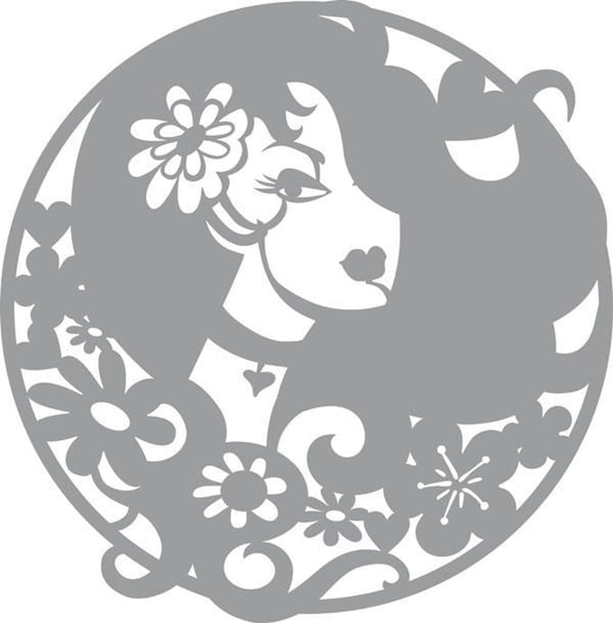 Mask Stencil Lady in Circle