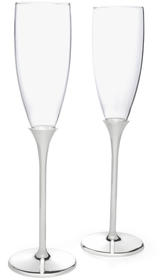 Zilverstad - Champagneglazen Smooth - set van 2 stuks
