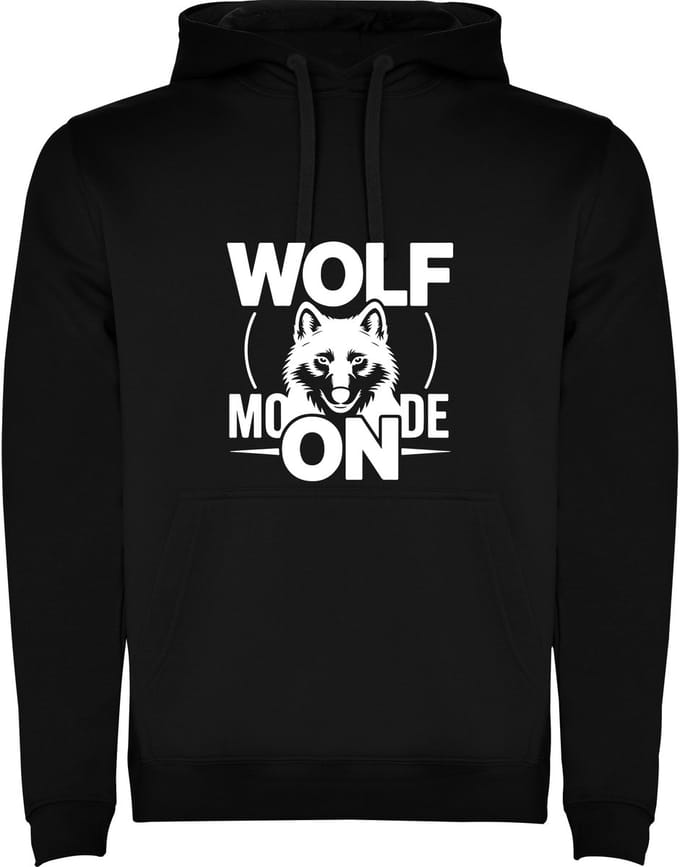 Zwarte hoodie Wolf Modus Aan - Wild dier - Mooi Maat XL
