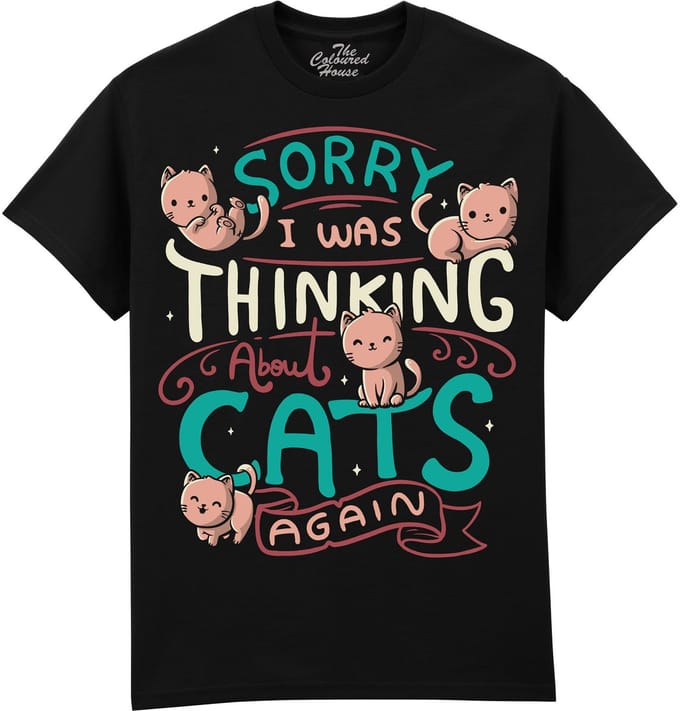 Thinking About Cats The Coloured House T-shirt S
