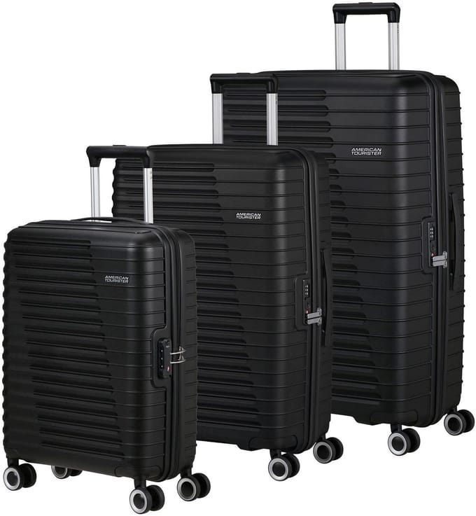 American Tourister trolley Roadrush Trolley Set A Shadow Black zwart 77cm