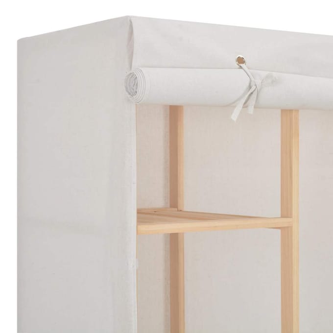 vidaXL - Kledingkast - 135x40x170 - cm - stof - wit