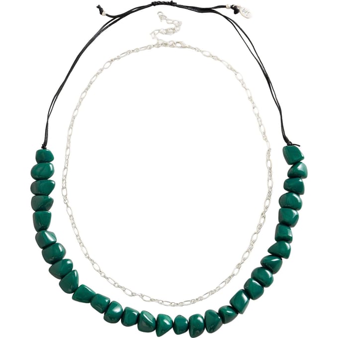 White Stuff Stacked Beaded Necklace Green Multi Taglia: OS | Gioielli Outlet | Uomo | Verde