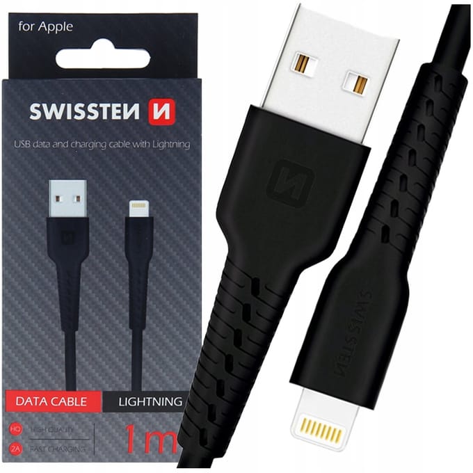 SWISSTEN USB naar Lightning Oplaadkabel 2A 1m