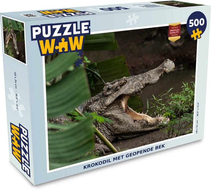 Puzzel Krokodil met geopende bek - Legpuzzel - Puzzel 500 stukjes